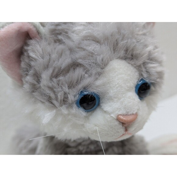 Russ Berrie Cat Kitty Gray White Paws Blue Eyes Misty Small 6.5" Plush HTF Rare - Picture 3 of 7